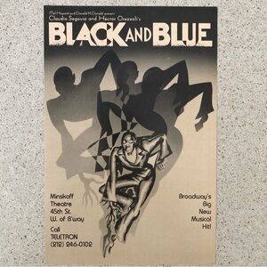Two Sided Flyer From Black and Blue At Minskoff Theatre Broadway Color 9x6 1989